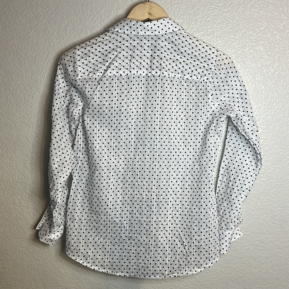 Foxcroft Semi-Sheer Polka Dot Button Down - Picture 4 of 5